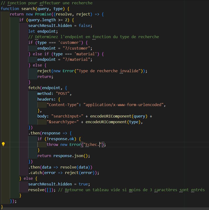 Image de la fonction JS search